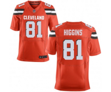 Nike Cleveland Browns #81 Rashard Higgins Orange Stitched NFL Elite Jersey