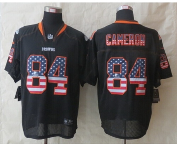 Nike Cleveland Browns #84 Jordan Cameron 2014 USA Flag Fashion Black Elite Jersey