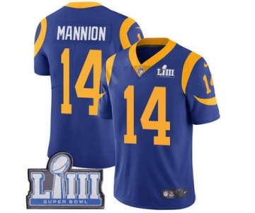 #14 Limited Sean Mannion Royal Blue Nike NFL Alternate Men's Jersey Los Angeles Rams Vapor Untouchable Super Bowl LIII Bound