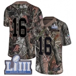#16 Limited Jared Goff Camo Nike NFL Men's Jersey Los Angeles Rams Rush Realtree Super Bowl LIII Bound