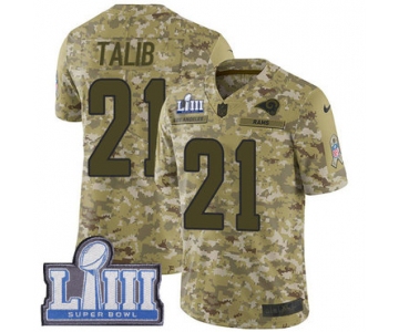 #21 Limited Aqib Talib Camo Nike NFL Men's Jersey Los Angeles Rams 2018 Salute to Service Super Bowl LIII Bound