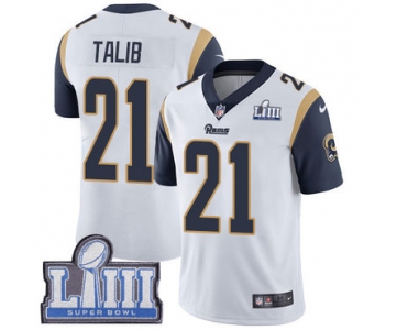 #21 Limited Aqib Talib White Nike NFL Road Men's Jersey Los Angeles Rams Vapor Untouchable Super Bowl LIII Bound