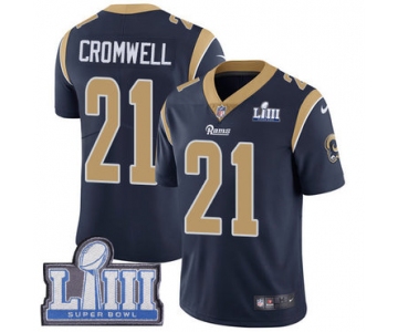 #21 Limited Nolan Cromwell Navy Blue Nike NFL Home Men's Jersey Los Angeles Rams Vapor Untouchable Super Bowl LIII Bound