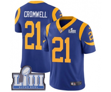 #21 Limited Nolan Cromwell Royal Blue Nike NFL Alternate Men's Jersey Los Angeles Rams Vapor Untouchable Super Bowl LIII Bound