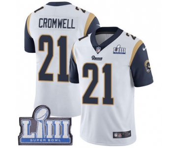 #21 Limited Nolan Cromwell White Nike NFL Road Men's Jersey Los Angeles Rams Vapor Untouchable Super Bowl LIII Bound