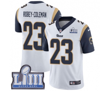 #23 Limited Nickell Robey-Coleman White Nike NFL Road Men's Jersey Los Angeles Rams Vapor Untouchable Super Bowl LIII Bound