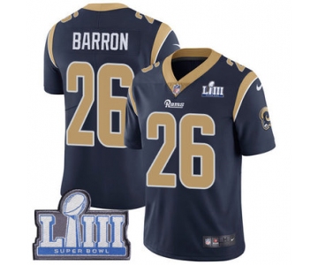 #26 Limited Mark Barron Navy Blue Nike NFL Home Men's Jersey Los Angeles Rams Vapor Untouchable Super Bowl LIII Bound