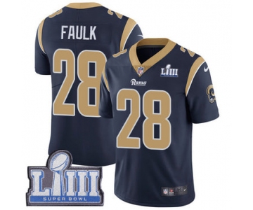 #28 Limited Marshall Faulk Navy Blue Nike NFL Home Men's Jersey Los Angeles Rams Vapor Untouchable Super Bowl LIII Bound