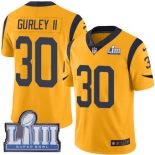 #30 Limited Todd Gurley Gold Nike NFL Men's Jersey Los Angeles Rams Rush Vapor Untouchable Super Bowl LIII Bound