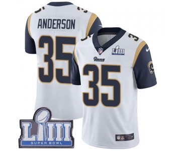 #35 Limited C.J. Anderson White Nike NFL Road Men's Jersey Los Angeles Rams Vapor Untouchable Super Bowl LIII Bound