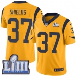 #37 Limited Sam Shields Gold Nike NFL Men's Jersey Los Angeles Rams Rush Vapor Untouchable Super Bowl LIII Bound