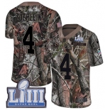 #4 Limited Greg Zuerlein Camo Nike NFL Men's Jersey Los Angeles Rams Rush Realtree Super Bowl LIII Bound