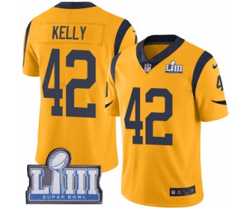 #42 Limited John Kelly Gold Nike NFL Men's Jersey Los Angeles Rams Rush Vapor Untouchable Super Bowl LIII Bound