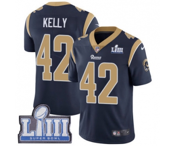 #42 Limited John Kelly Navy Blue Nike NFL Home Men's Jersey Los Angeles Rams Vapor Untouchable Super Bowl LIII Bound