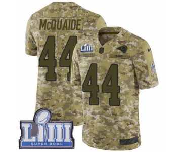 #44 Limited Jacob McQuaide Camo Nike NFL Men's Jersey Los Angeles Rams 2018 Salute to Service Super Bowl LIII Bound