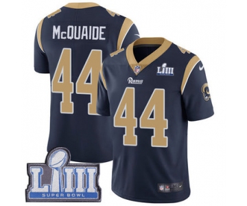 #44 Limited Jacob McQuaide Navy Blue Nike NFL Home Men's Jersey Los Angeles Rams Vapor Untouchable Super Bowl LIII Bound