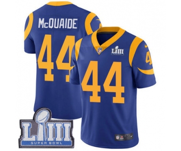 #44 Limited Jacob McQuaide Royal Blue Nike NFL Alternate Men's Jersey Los Angeles Rams Vapor Untouchable Super Bowl LIII Bound