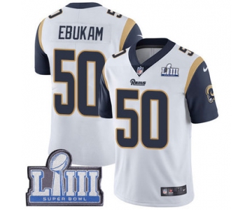 #50 Limited Samson Ebukam White Nike NFL Road Men's Jersey Los Angeles Rams Vapor Untouchable Super Bowl LIII Bound