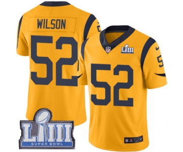 #52 Limited Ramik Wilson Gold Nike NFL Men's Jersey Los Angeles Rams Rush Vapor Untouchable Super Bowl LIII Bound