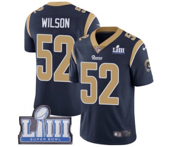 #52 Limited Ramik Wilson Navy Blue Nike NFL Home Men's Jersey Los Angeles Rams Vapor Untouchable Super Bowl LIII Bound