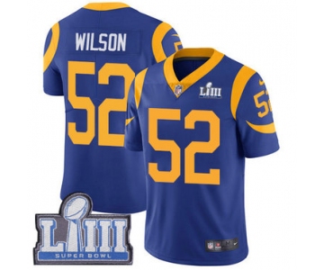 #52 Limited Ramik Wilson Royal Blue Nike NFL Alternate Men's Jersey Los Angeles Rams Vapor Untouchable Super Bowl LIII Bound