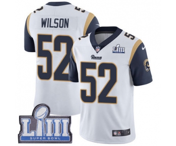 #52 Limited Ramik Wilson White Nike NFL Road Men's Jersey Los Angeles Rams Vapor Untouchable Super Bowl LIII Bound