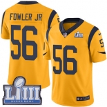 #56 Limited Dante Fowler Jr Gold Nike NFL Men's Jersey Los Angeles Rams Rush Vapor Untouchable Super Bowl LIII Bound