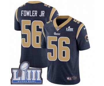 #56 Limited Dante Fowler Jr Navy Blue Nike NFL Home Men's Jersey Los Angeles Rams Vapor Untouchable Super Bowl LIII Bound