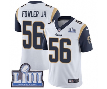 #56 Limited Dante Fowler Jr White Nike NFL Road Men's Jersey Los Angeles Rams Vapor Untouchable Super Bowl LIII Bound