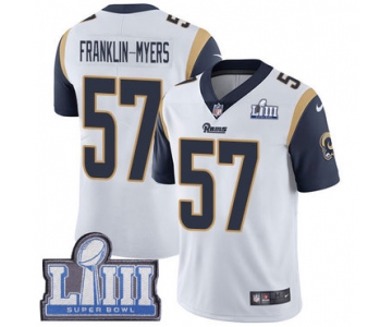 #57 Limited John Franklin-Myers White Nike NFL Road Men's Jersey Los Angeles Rams Vapor Untouchable Super Bowl LIII Bound