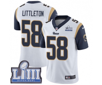 #58 Limited Cory Littleton White Nike NFL Road Men's Jersey Los Angeles Rams Vapor Untouchable Super Bowl LIII Bound