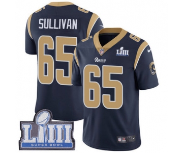 #65 Limited John Sullivan Navy Blue Nike NFL Home Men's Jersey Los Angeles Rams Vapor Untouchable Super Bowl LIII Bound
