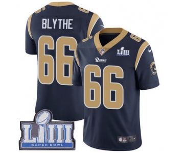 #66 Limited Austin Blythe Navy Blue Nike NFL Home Men's Jersey Los Angeles Rams Vapor Untouchable Super Bowl LIII Bound