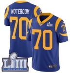 #70 Limited Joseph Noteboom Royal Blue Nike NFL Alternate Men's Jersey Los Angeles Rams Vapor Untouchable Super Bowl LIII Bound