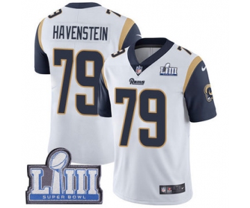 #79 Limited Rob Havenstein White Nike NFL Road Men's Jersey Los Angeles Rams Vapor Untouchable Super Bowl LIII Bound