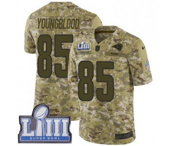 #85 Limited Jack Youngblood Camo Nike NFL Men's Jersey Los Angeles Rams 2018 Salute to Service Super Bowl LIII Bound