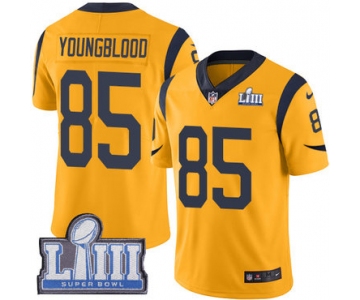 #85 Limited Jack Youngblood Gold Nike NFL Men's Jersey Los Angeles Rams Rush Vapor Untouchable Super Bowl LIII Bound