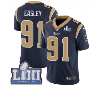 #91 Limited Dominique Easley Navy Blue Nike NFL Home Men's Jersey Los Angeles Rams Vapor Untouchable Super Bowl LIII Bound