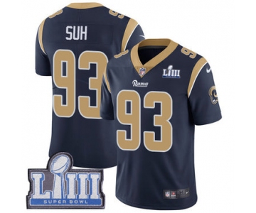 #93 Limited Ndamukong Suh Navy Blue Nike NFL Home Men's Jersey Los Angeles Rams Vapor Untouchable Super Bowl LIII Bound