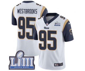 #95 Limited Ethan Westbrooks White Nike NFL Road Men's Jersey Los Angeles Rams Vapor Untouchable Super Bowl LIII Bound