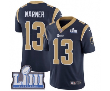 Men's Los Angeles Rams #13 Kurt Warner Navy Blue Nike NFL Home Vapor Untouchable Super Bowl LIII Bound Limited Jersey