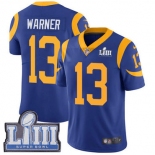 Men's Los Angeles Rams #13 Kurt Warner Royal Blue Nike NFL Alternate Vapor Untouchable Super Bowl LIII Bound Limited Jersey