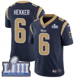 Men's Los Angeles Rams #6 Johnny Hekker Navy Blue Nike NFL Home Vapor Untouchable Super Bowl LIII Bound Limited Jersey