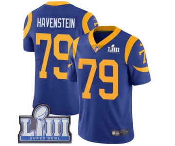 Men's Los Angeles Rams #79 Rob Havenstein Royal Blue Nike NFL Alternate Vapor Untouchable Super Bowl LIII Bound Limited Jersey