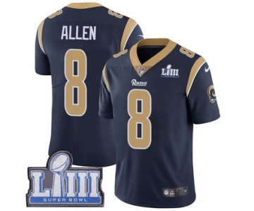 Men's Los Angeles Rams #8 Brandon Allen Navy Blue Nike NFL Home Vapor Untouchable Super Bowl LIII Bound Limited Jersey