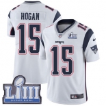 #15 Limited Chris Hogan White Nike NFL Road Men's Jersey New England Patriots Vapor Untouchable Super Bowl LIII Bound
