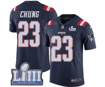 #23 Limited Patrick Chung Navy Blue Nike NFL Men's Jersey New England Patriots Rush Vapor Untouchable Super Bowl LIII Bound