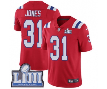 #31 Limited Jonathan Jones Red Nike NFL Alternate Men's Jersey New England Patriots Vapor Untouchable Super Bowl LIII Bound