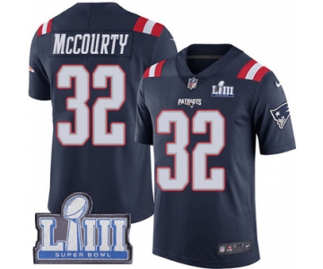 #32 Limited Devin McCourty Navy Blue Nike NFL Men's Jersey New England Patriots Rush Vapor Untouchable Super Bowl LIII Bound