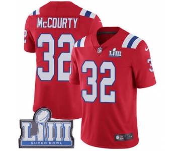 #32 Limited Devin McCourty Red Nike NFL Alternate Men's Jersey New England Patriots Vapor Untouchable Super Bowl LIII Bound